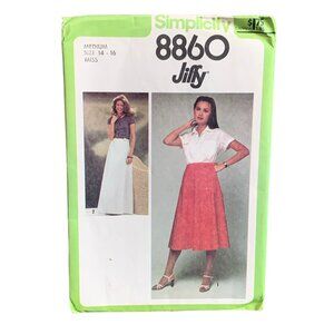 Vintage Simplicity 8860 Jiffy Skirt Sewing Pattern Size 14-16
